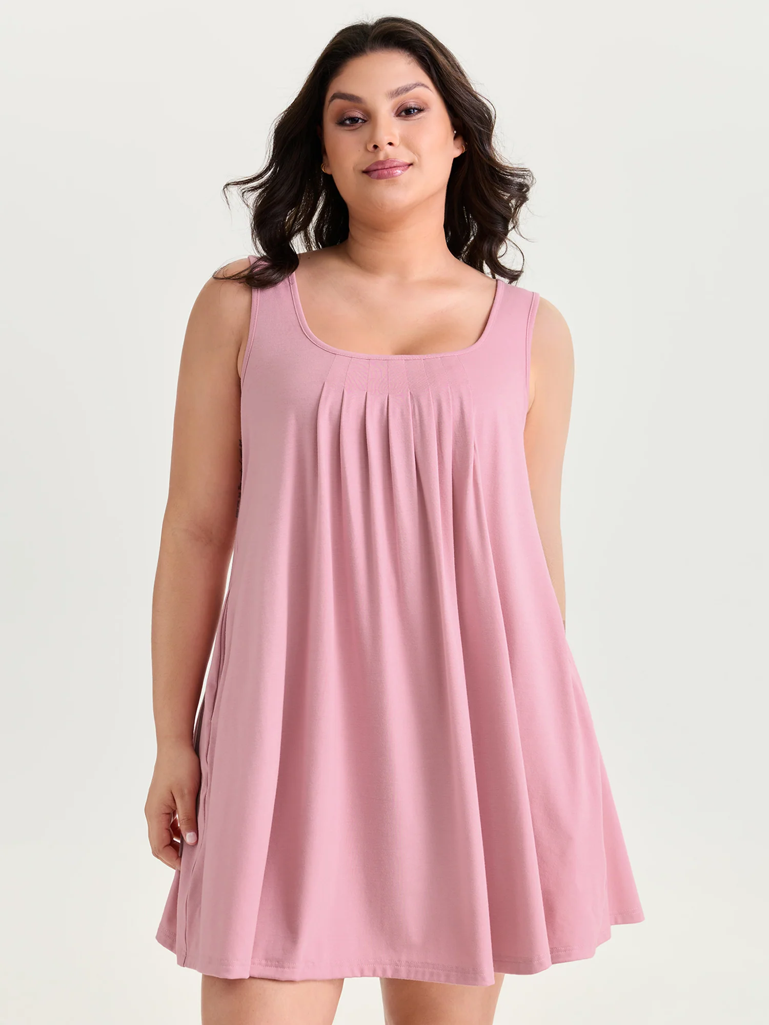 Supersoft Stretchy Pleated Flowy Lounge Dress