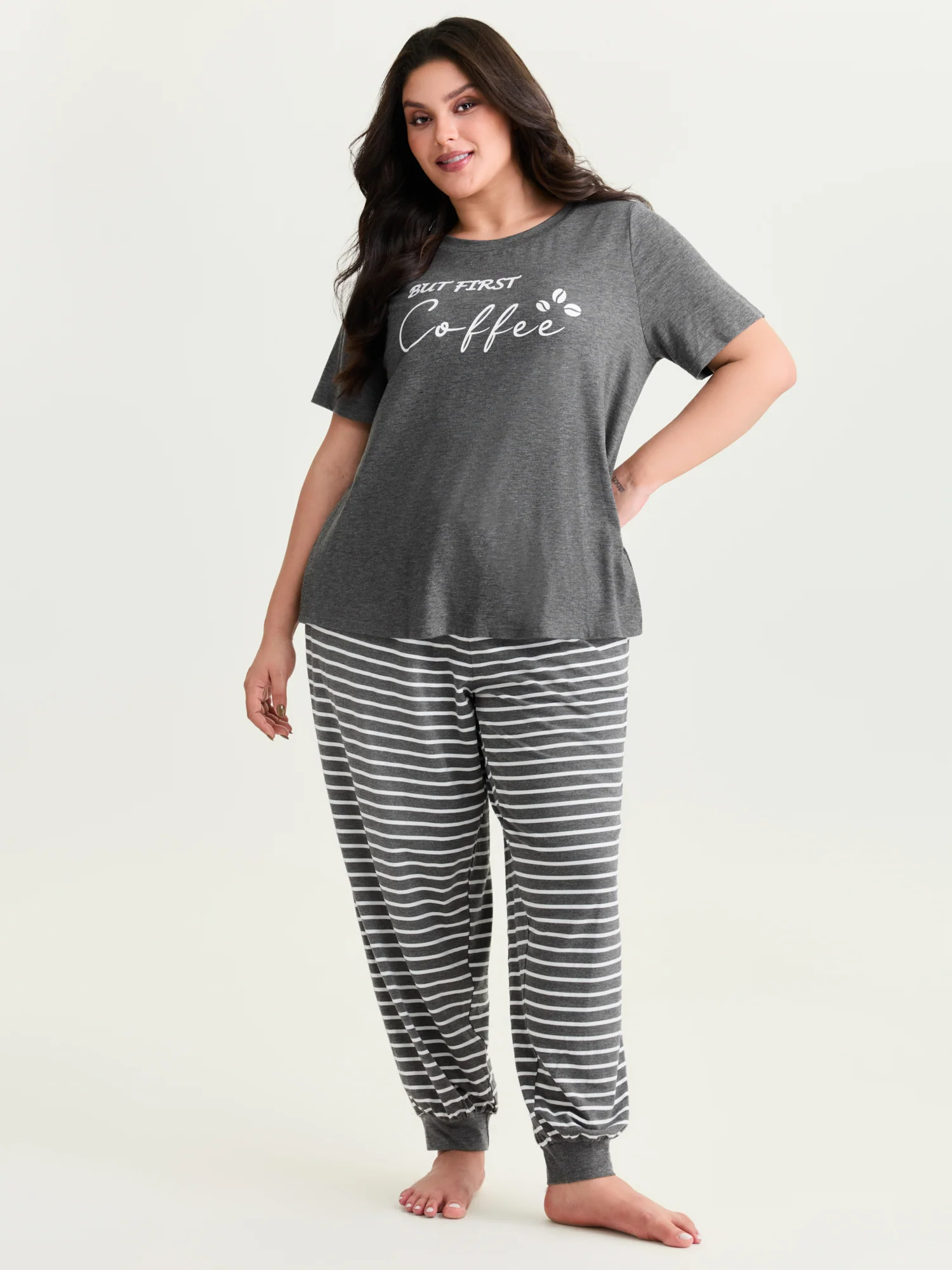 Supersoft Striped Print Pajama Set
