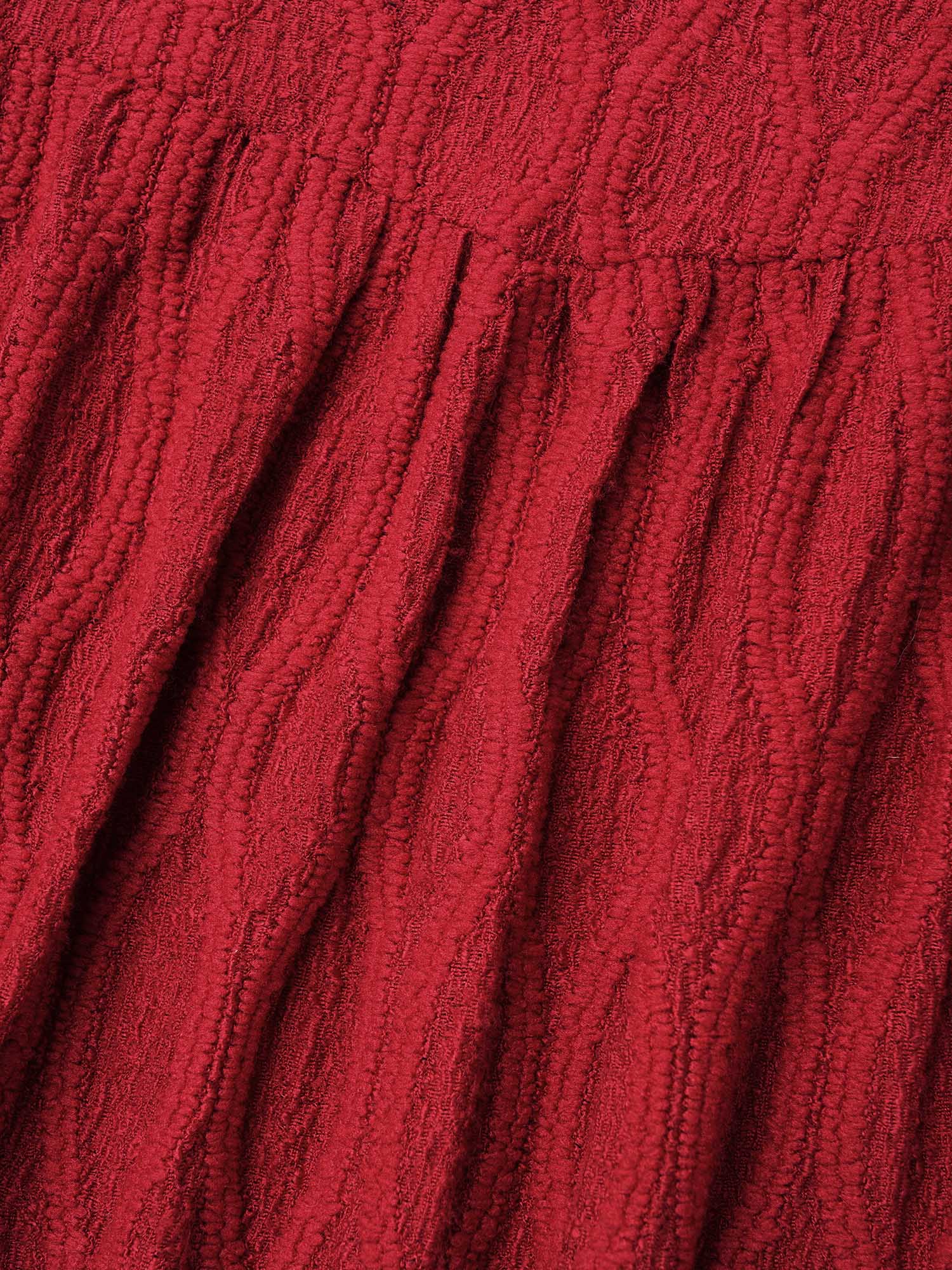 Textured Keyhole Gathered Knit Top - Image 10