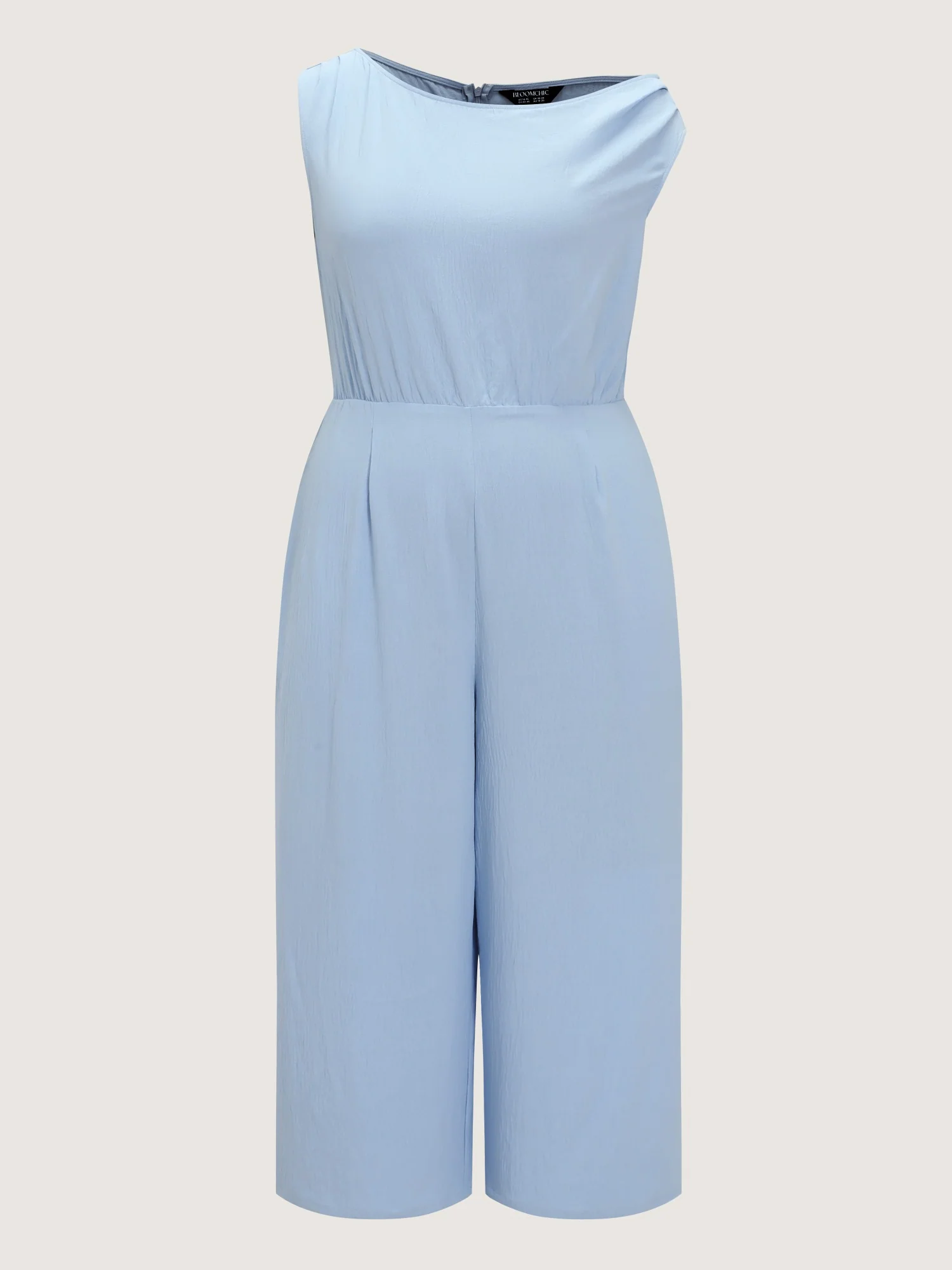 Textured One Shoulder Pocket Wide Leg Jumpsuit - Image 7