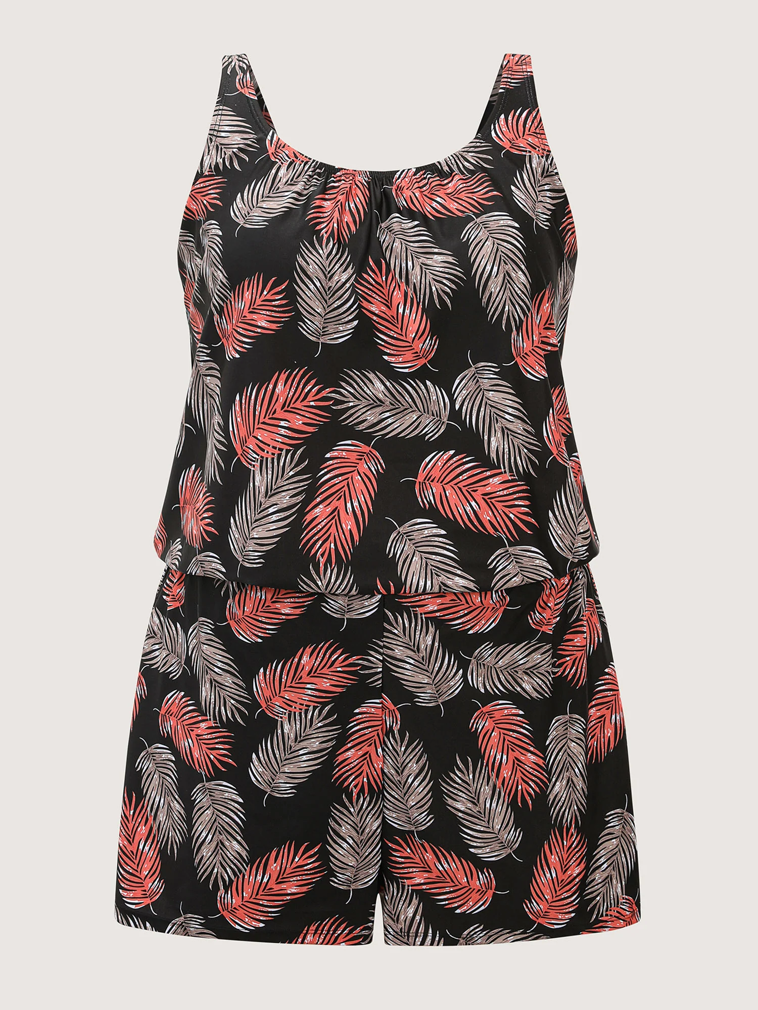 Tropical Flower Print Pockets One-Piece Swimsuit - Image 55