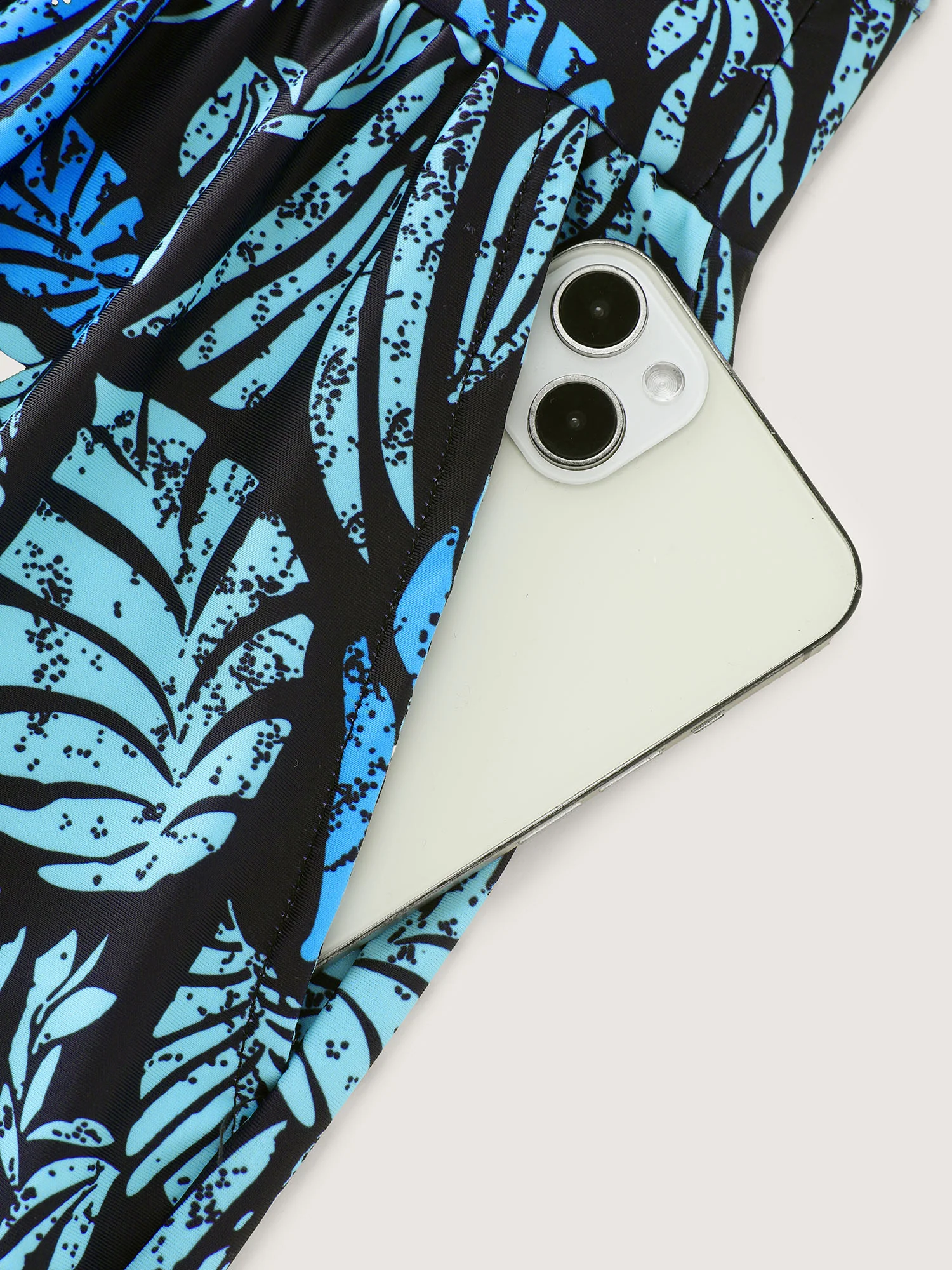 Tropical Flower Print Pockets One-Piece Swimsuit - Image 98