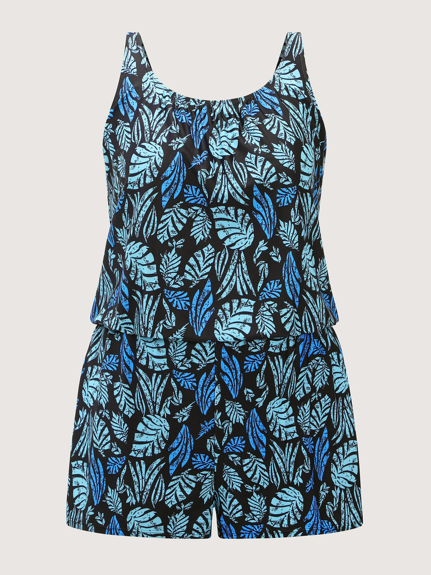 Tropical Flower Print Pockets One-Piece Swimsuit - Image 99