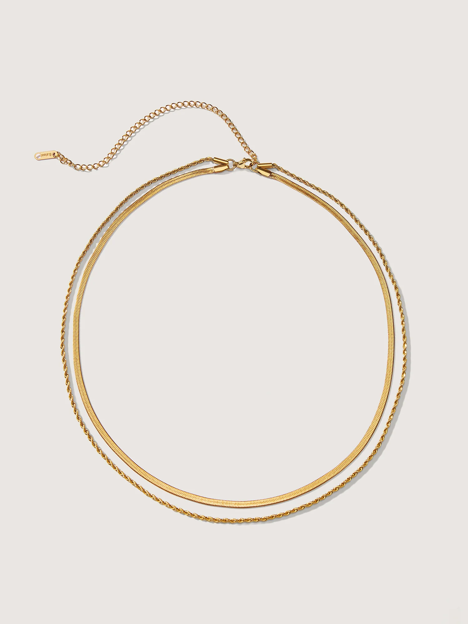 Two Layer Stacked Minimal Necklace - Image 2