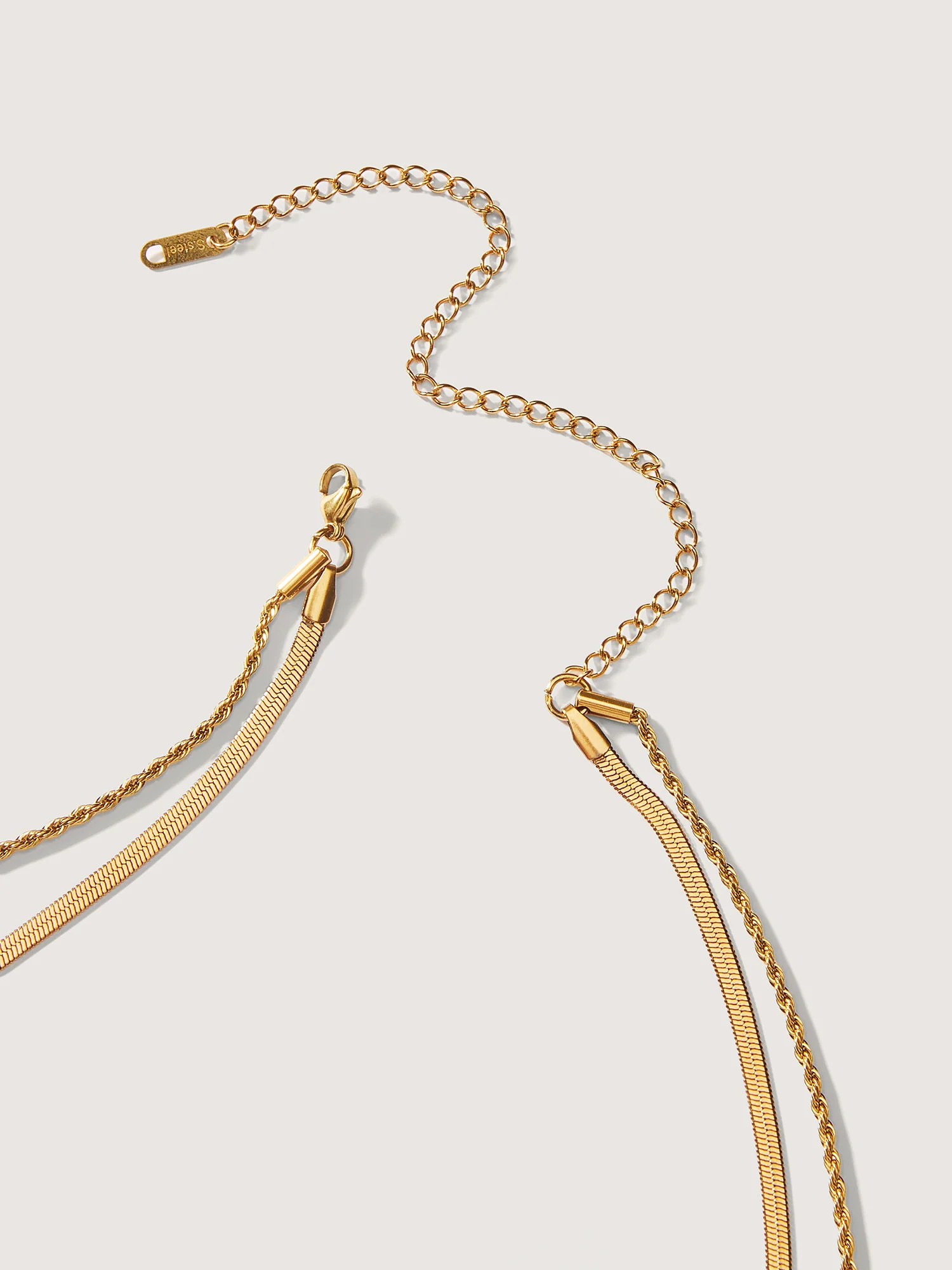 Two Layer Stacked Minimal Necklace - Image 3