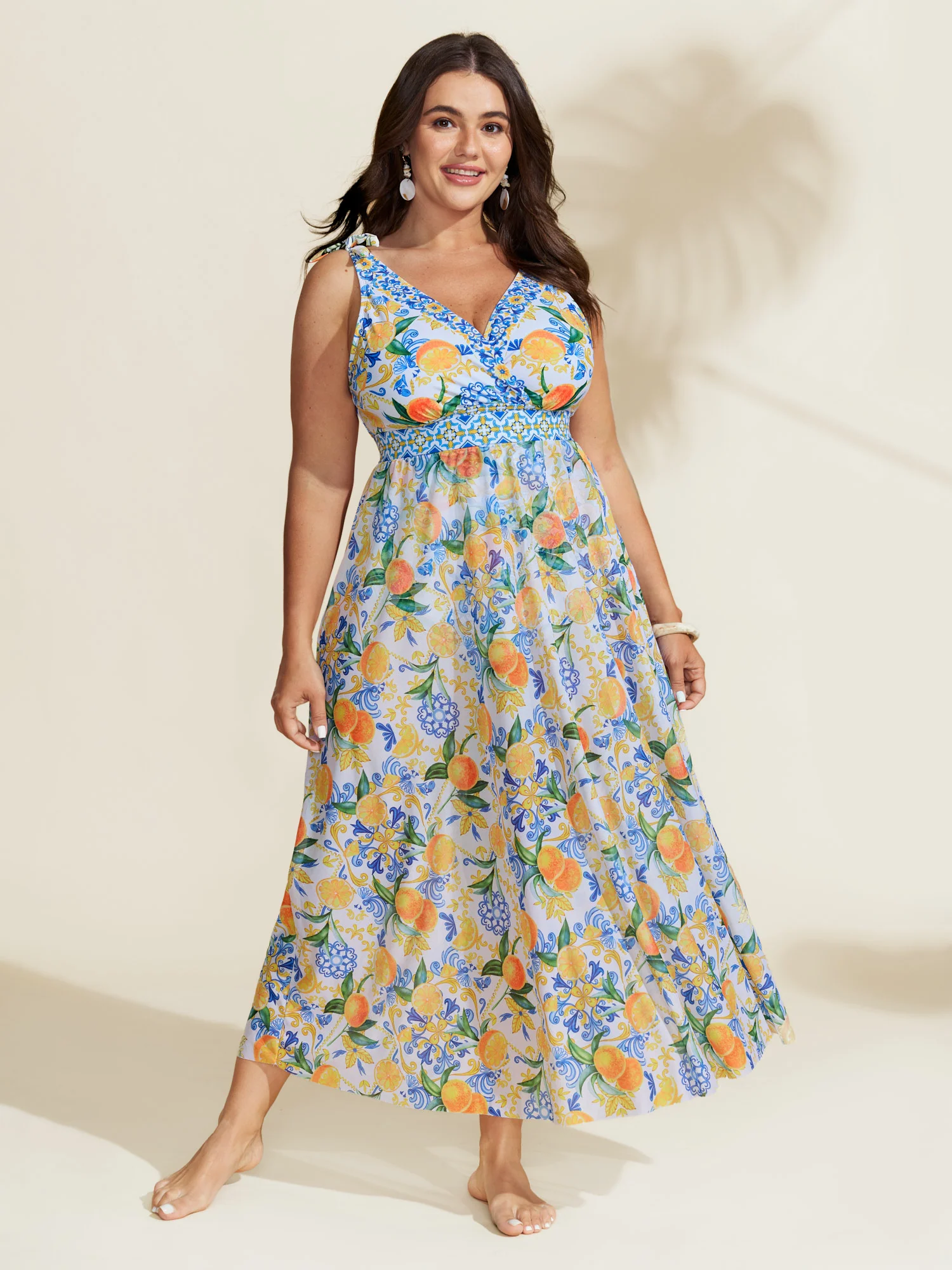 Two-Piece Citrus Print Sarong Swimsuit - Image 17