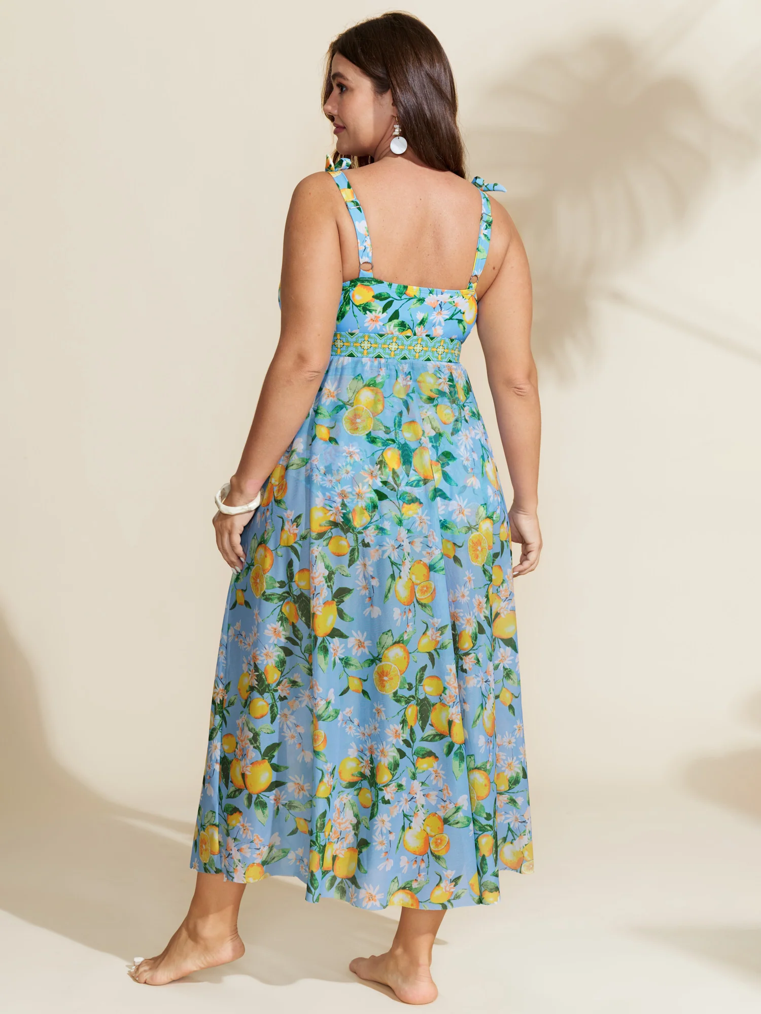Two-Piece Citrus Print Sarong Swimsuit - Image 33