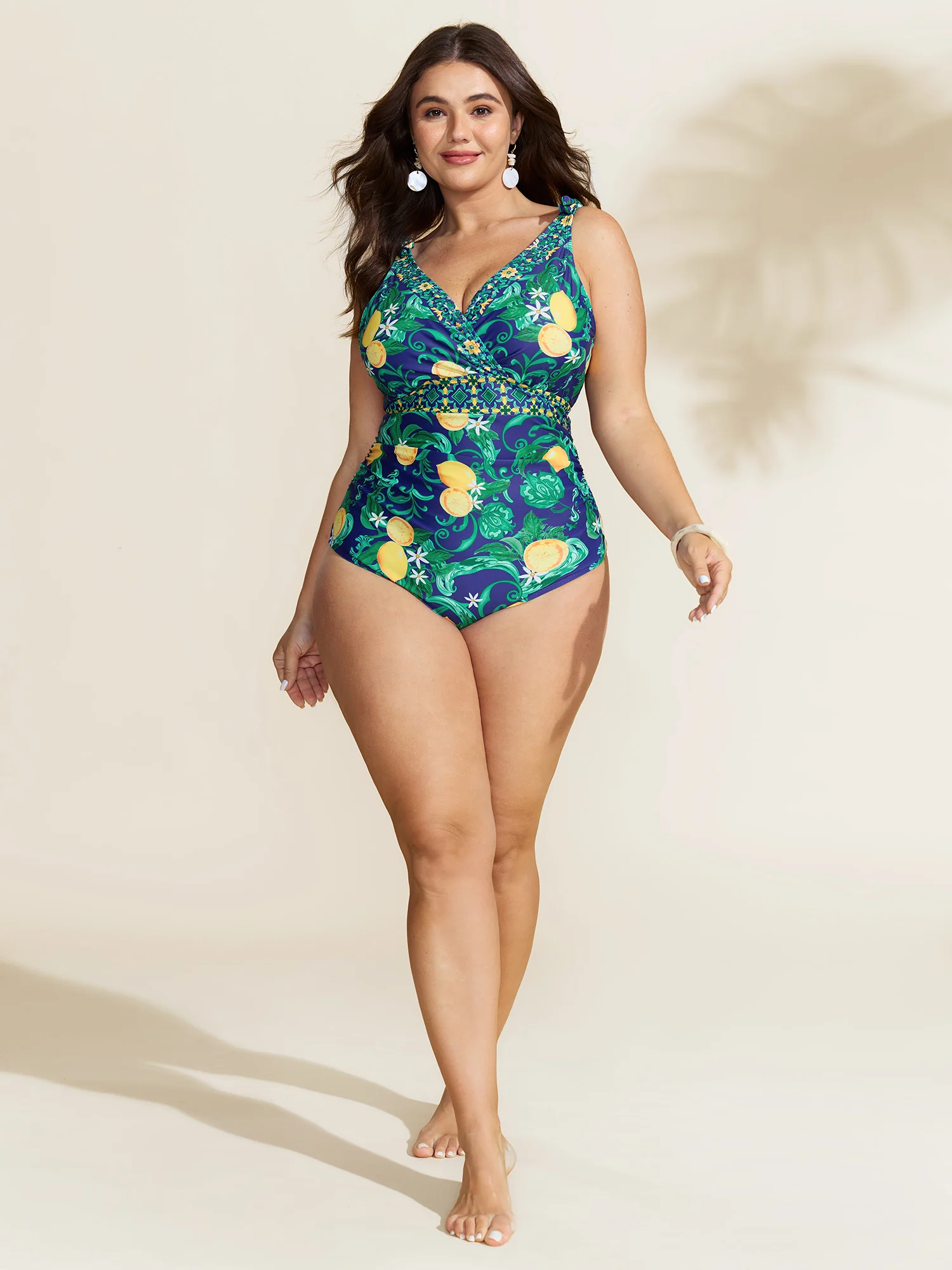 Two-Piece Citrus Print Sarong Swimsuit - Image 35