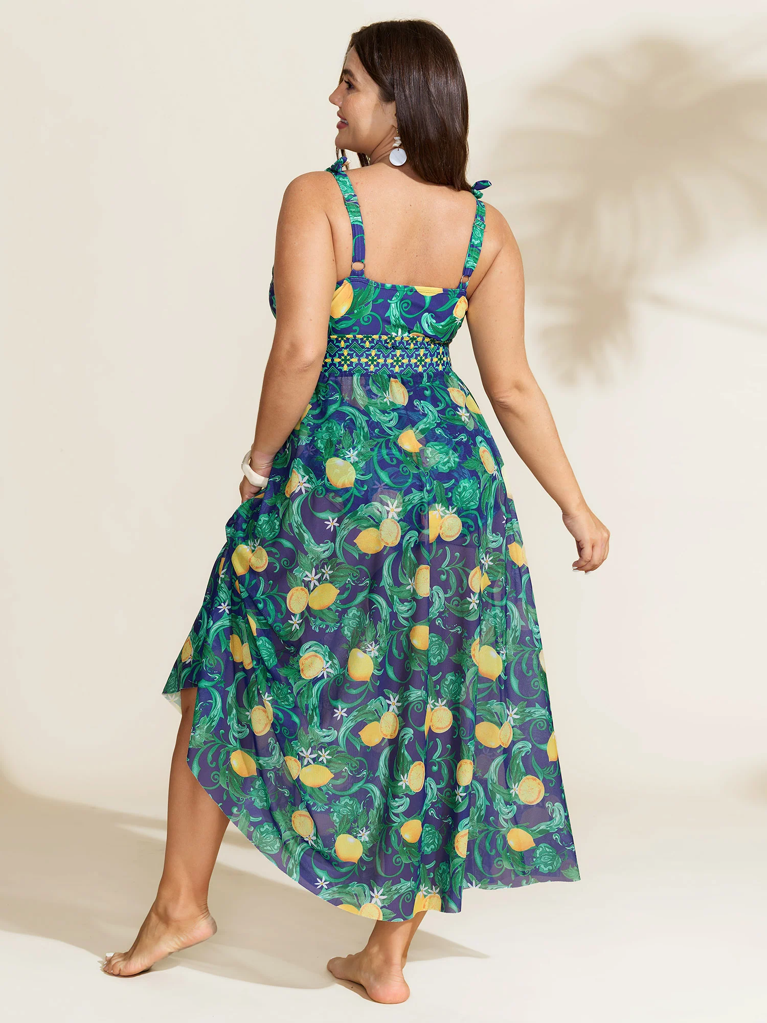 Two-Piece Citrus Print Sarong Swimsuit - Image 38