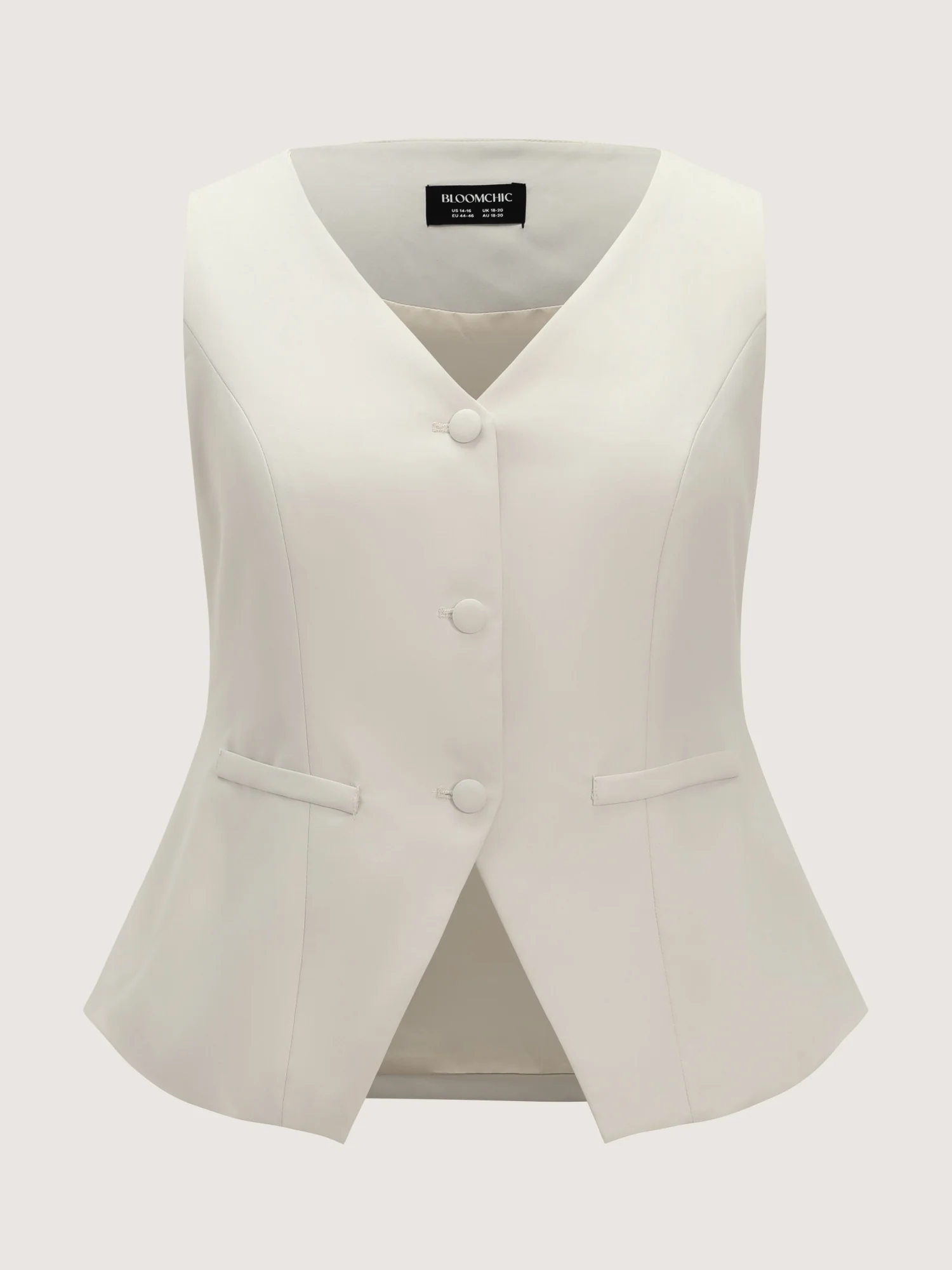 V Neck Plain Back Adjustable Belt Vest - Image 7