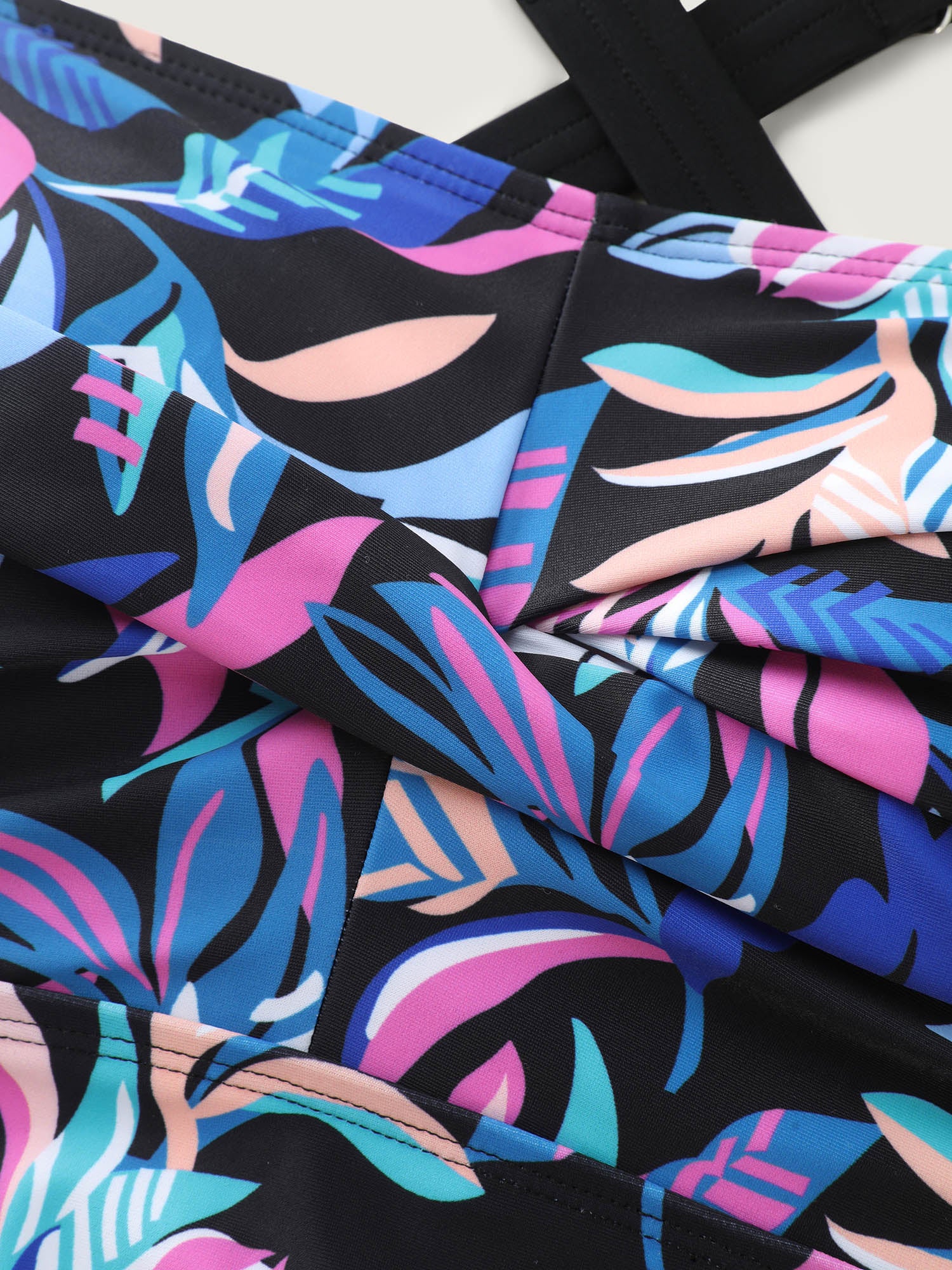 Vibrant Floral Print Twist Front Swim Top - Image 6